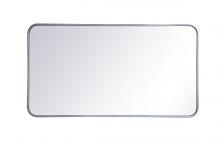  MR802240S - Soft corner metal rectangular mirror 22x40 inch in Silver