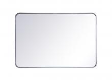  MR802740S - Soft Corner Metal Rectangular Mirror 27x40 Inch in Silver