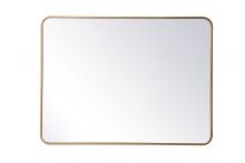 Elegant MR803040BR - Soft corner metal rectangular mirror 30x40 inch in Brass