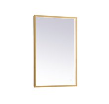  MRE61830BR - Pier 18x30 inch LED mirror with adjustable color temperature 3000K/4200K/6400K in brass