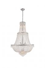  V1900G30C/RC - Century 17 Light Chrome Chandelier Clear Royal Cut Crystal