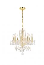  V7838D20G/RC - Princeton 8 Light Gold Chandelier Clear Royal Cut Crystal