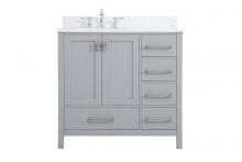  VF18836GR-BS - 36 Inch Single Bathroom Vanity in Gray with Backsplash