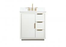  VF19430WH-BS - 30 Inch Single Bathroom Vanity in White with Backsplash