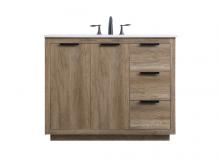 Elegant VF19442NT - 42 Inch SIngle Bathroom Vanity In Natural Oak