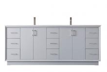  VF19684DGR - 84 Inch Double Bathroom Vanity in Grey