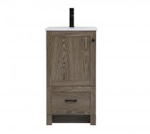  VF2818WO - 18 Inch Single Bathroom Vanity in Weathered Oak