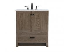  VF2830WO - 30 Inch Single Bathroom Vanity in Weathered Oak