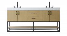  VF29272DMHB - 72 inch Double Bathroom Vanity in Honey Brown