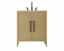  VF29330MHB - 30 Inch Single Bathroom Vanity In  Honey Brown