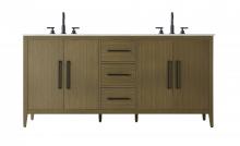  VF29372DMCB - 72  Inch Double Bathroom Vanity In Chestnut Brown