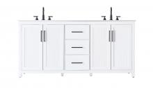  VF29572DWH - 72 Inch Double Bathroom Vanity In White