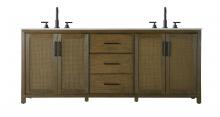  VF29584DHO - 84 Inch Double Bathroom Vanity In Hazel Oak