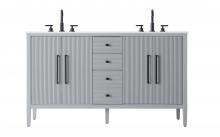  VF29660DGR - 60 inch Double Bathroom Vanity in Grey