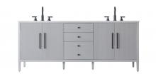  VF29684DGR - 84 inch Double Bathroom Vanity in Grey