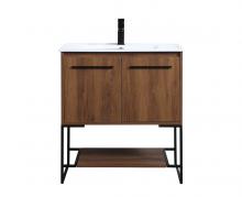  VF42030WB - 30 Inch Single Bathroom Vanity in Walnut Brown