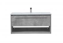  VF43040CG - 40 inch Single Bathroom Floating Vanity in Concrete Grey