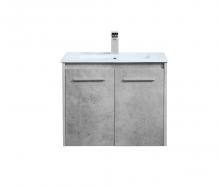  VF44024CG - 24 Inch Single Bathroom Floating Vanity in Concrete Grey