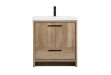  VF46030NT - 30 Inch Single Bathroom Vanity in Natural Oak