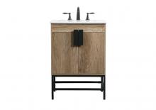  VF48824NT - 24 Inch Single Bathroom Vanity in Natural Oak