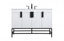  VF48848MWH - 48 inch Single bathroom vanity in white