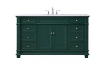 Elegant VF50060DGN - 60 inch double bathroom vanity set in green