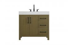  VF60636MCB - 36 inch Single Bathroom Vanity In Chestnut Brown