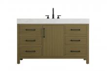  VF60654MCB - 54 inch Single Bathroom Vanity In Chestnut Brown