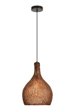 Elegant LDPD2063 - Finola Collection Pendant D13.0'' H20.5 Lt:1 Black and Coffee Finish