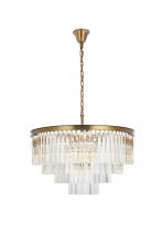  1201D32SG/RC - Sydney 32 Inch Round Crystal Chandelier in Satin Gold