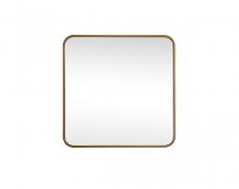  MR802424BR - Soft corner metal square mirror 24x24 inch in Brass