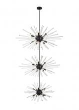  2502G46L3BK - Sienna 46 Inch Three Tiers Crystal Starburst Chandelier in Black