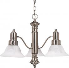  60/190 - Gotham - 3 Light Chandelier with Alabaster Glass - Brushed Nickel Finish