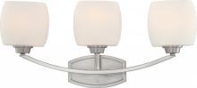  60/4183 - Helium - 3 Light Vanity with Satin White Glass - Brushed Nickel Finish