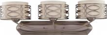  60/4723 - Harlow - 3 Light Vanity with Khaki Fabric Shades - Hazel Bronze Finish