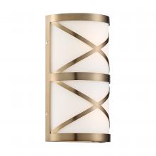  60/6842 - Sylph- 2 Light Vanity - with Satin White Glass - Burnished Brass Finish