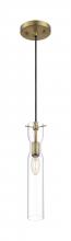  60/6856 - Spyglass - 1 Light Mini Pendant with Clear Glass - Vintage Brass Finish