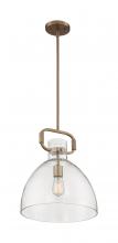  60/7142 - Teresa - 1 Light Pendant with Clear Glass - Burnished Brass Finish