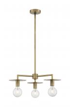  60/7243 - Bizet - 3 Light Chandelier with- Vintage Brass Finish