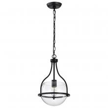  60/7817 - Amado 1 Light Pendant; 10 Inches; Matte Black Finish; Clear Glass