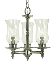  2508 PB - 3-Light Polished Brass Sheraton Mini Chandelier