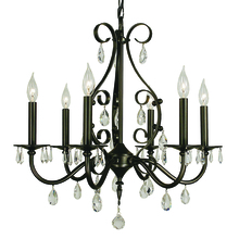  2986 MB - 6-Light Mahogany Bronze Liebestraum Dining Chandelier