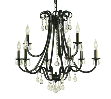  2999 MBLACK - 9-Light Matte Black Liebestraum Dining Chandelier