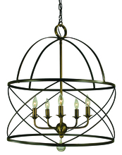  4415 MB/PN - 5-Light Mahogany Bronze/Polished Nickel Nantucket Chandelier