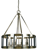  4668 PN/MBLACK - 6-Light Polished Nickel/Matte Black Pantheon Pendant