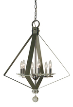  4926 PN/MBLACK - 6-Light Polished Nickel/Matte Black Ice Chandelier