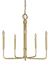  4955 SP/PN - 5-Light Satin Pewter/Polished Nickel Lara Chandelier