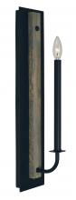  5411 Mblack - 1-Light Matte Black With Grey Oak Accents Loft Sconce