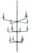  5452 Mblack - 12-Light Matte Black Muse Foyer Chandelier