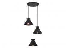  M100139MBK - 3-Light Multi-Point Chandelier in Matte Black